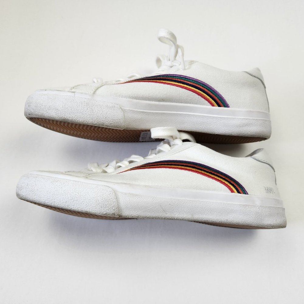 Madewell Women's Sidewalk Low-Top Sneakers in Rainbow Embroidered Canvas sz 6.5 - Picture 5 of 10